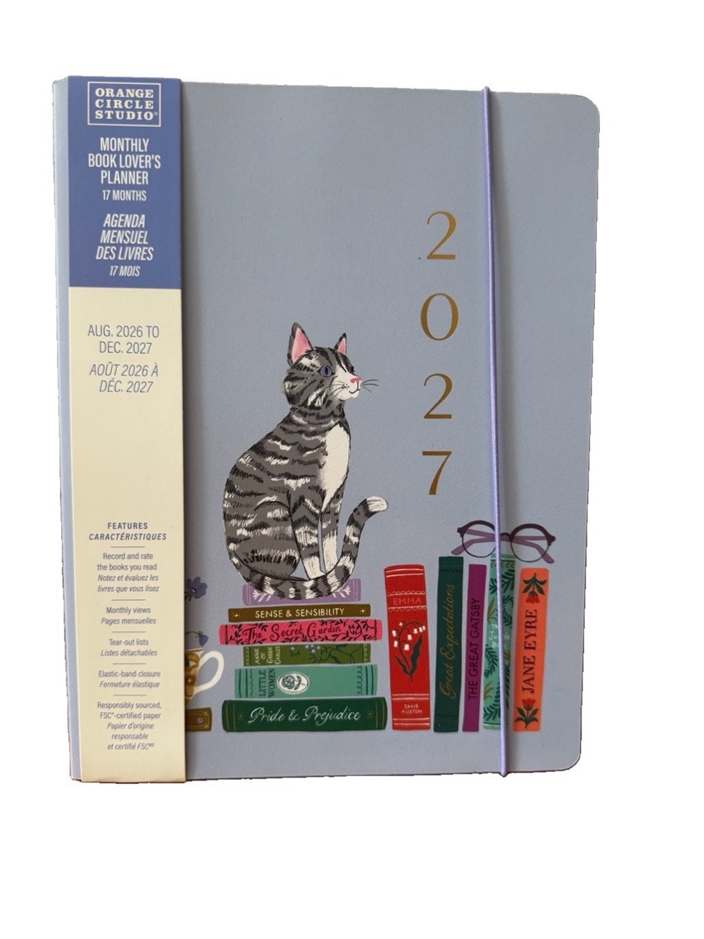 2026-2027 Monthly Planner 17 month Planner Orange Circle Studio Black & White